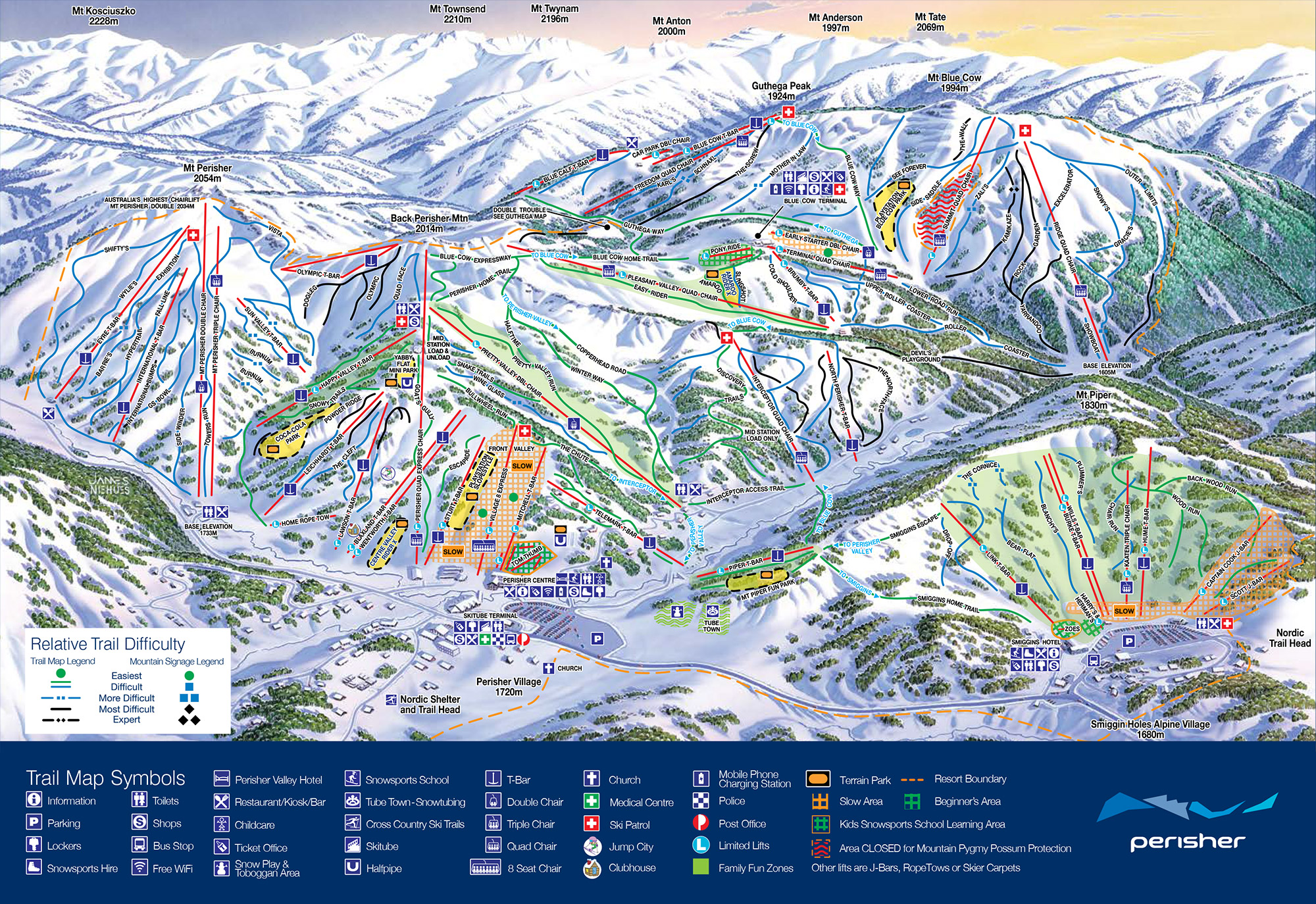 Perisher Resort Trail Map